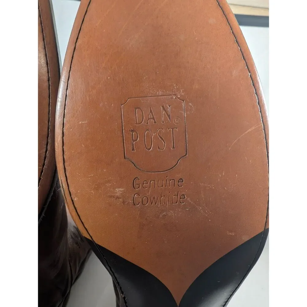Dan Post Cowboy Boots Men’s 14D Brown Cowhide Leather Western Pointed Toe